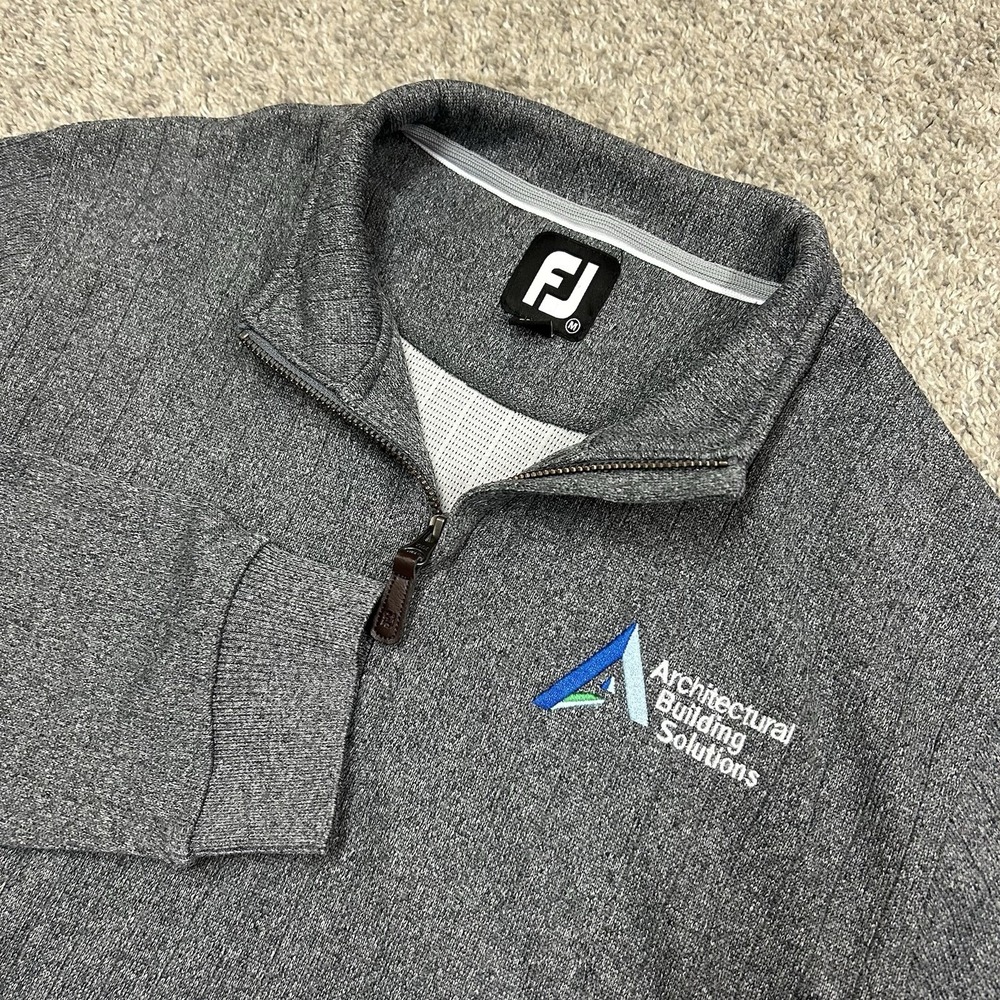 Footjoy Quarter Zip Sweater Mens Medium Gray Golf Performance‎ Pullover 1/4 Zip